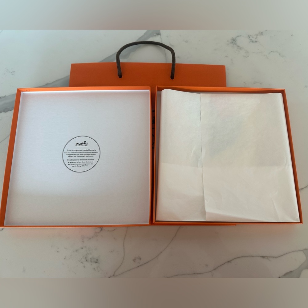 Never used/worn Hermes Chevaloscope Neon scarf. 100% silk. - Picture 9 of 10